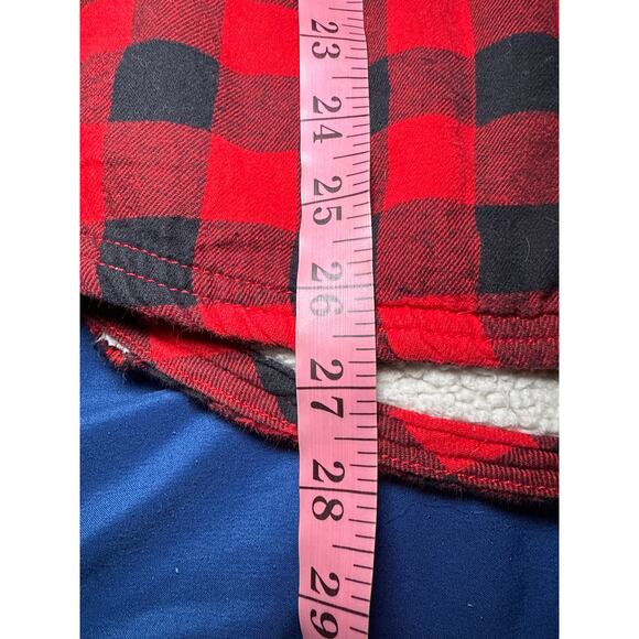 Boston Traders plaid hooded sherpa lined shacket womens large chore outdoors - Picture 6 of 7